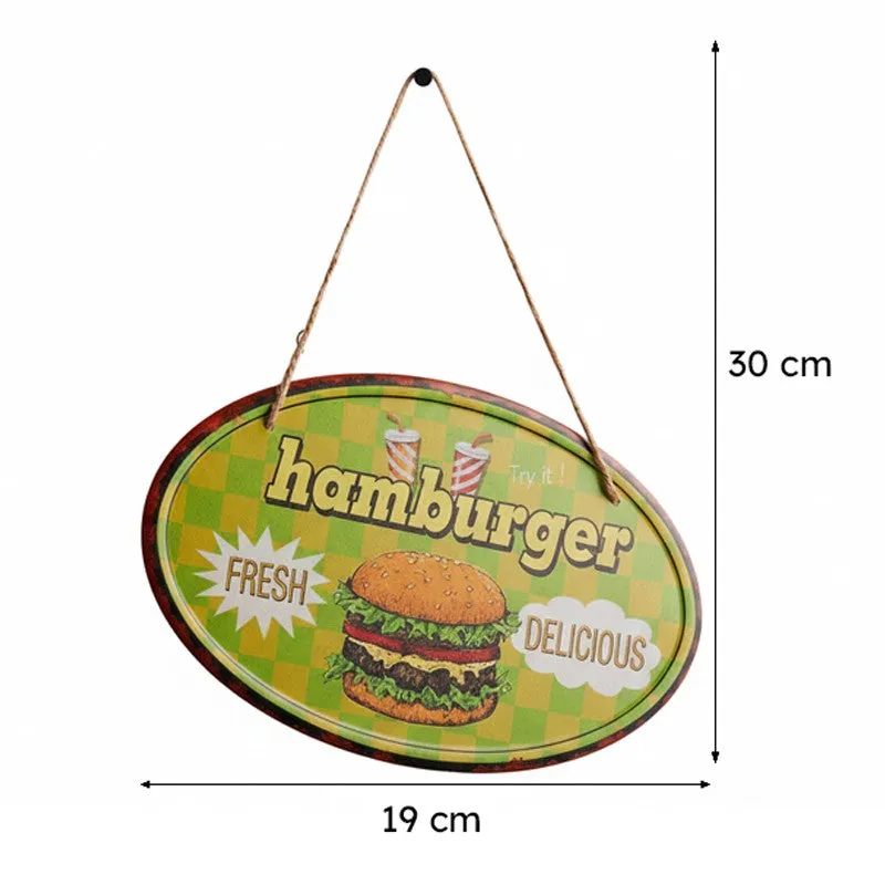 Fresh & Delicious Hamburger Metal Wall Accent media 5