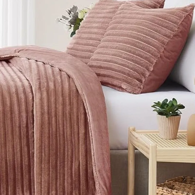 SleepScape Faux Fabric Blanket (Peach)- 300 GSM media 5