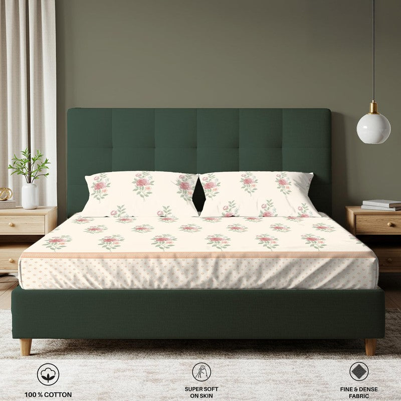 Urban Space Soft Floralux Cotton Bedsheet (Dark Pink) - 200 TC media 6