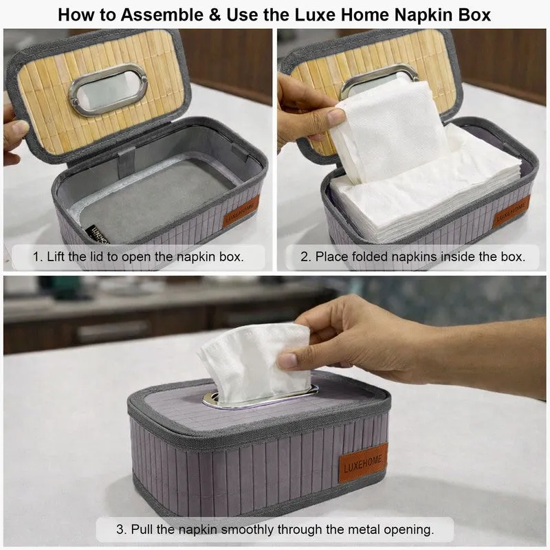 EcoNest Bamboo Tissue Holder - Purple,Grey media 8