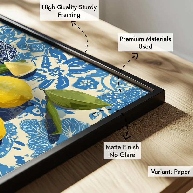 Zestara Lemon Canvas Wall Painting With Black Frame media 6