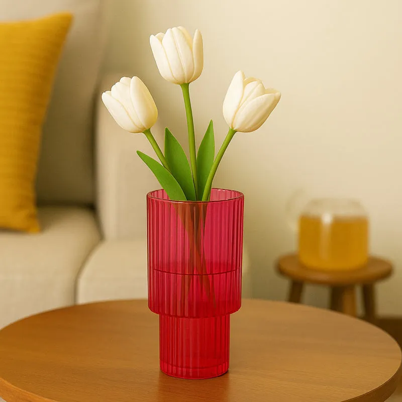 Stria Form Vase - Pink media 1