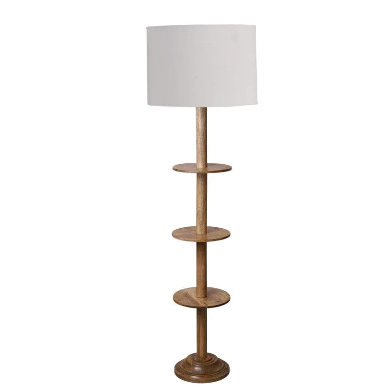 LumiCrate Tower Wooden Floor Lamp - Grey media 5