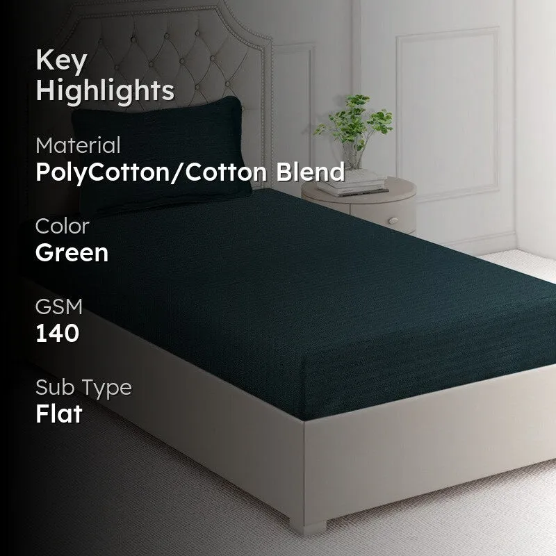 Tiryn Bedsheet (Green) - 140 GSM media 2