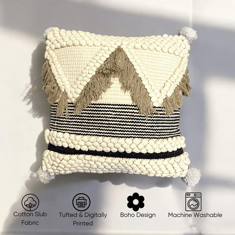 Wild Weave Tufted Cotton Cushion Cover - Set Of Five media 5