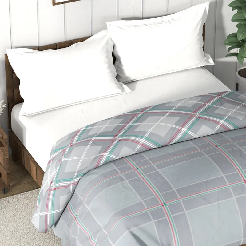 Nautica Thistle Plaid Reversible Comforter (Grey) - 130 GSM media 4