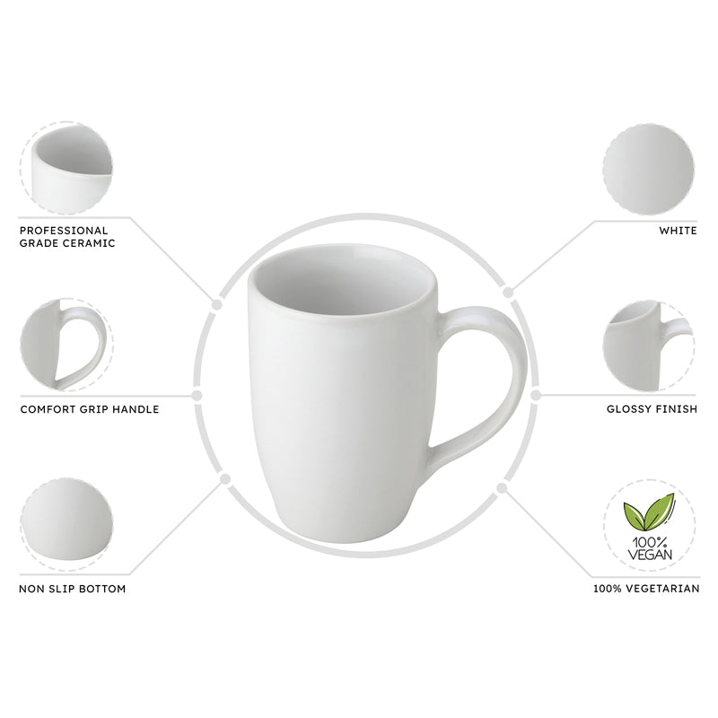 Kopi Ceramic Coffee Mug (White/350 mL Each) - Set Of Four media 3