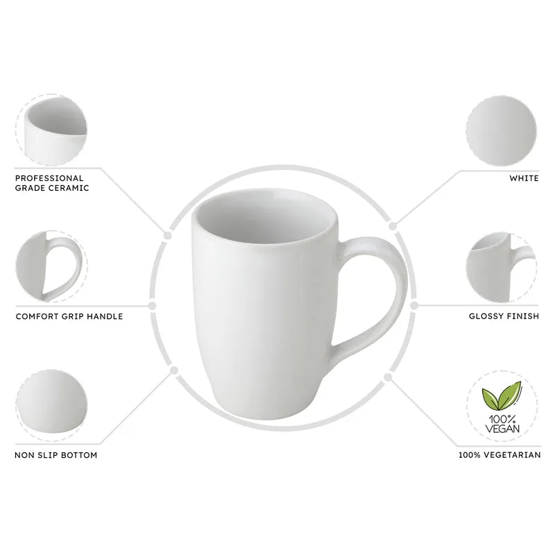 Kopi Ceramic Coffee Mug (White/350 mL Each) - Set Of Four media 3