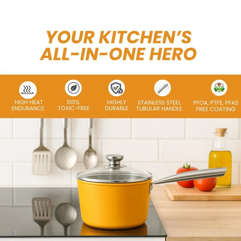 Salford Simmera Kitchen Ceramic Saucepan with Glass Lid - 1700 mL media 10