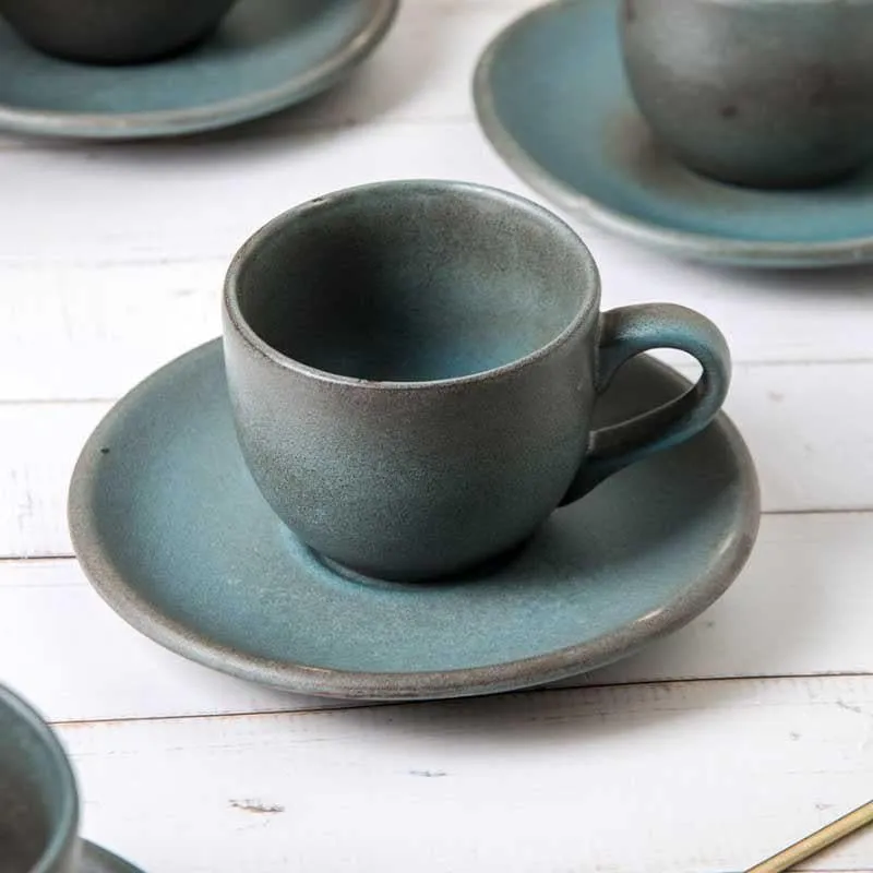 Indigo Terrain Cup & Saucers - Set Of Two media 4