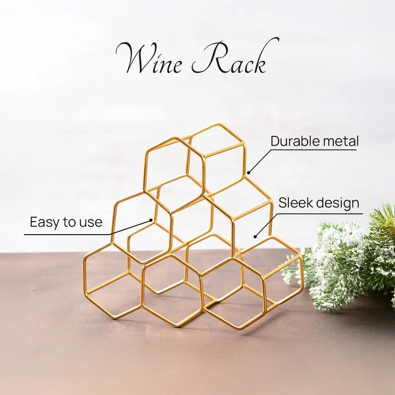 Hexa Nexa Wine Rack - Gold media 4