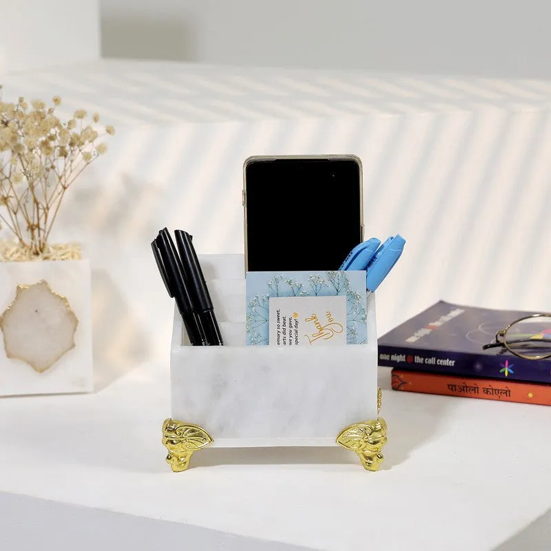 WorkZen Marble Desk Organizer - White media 1