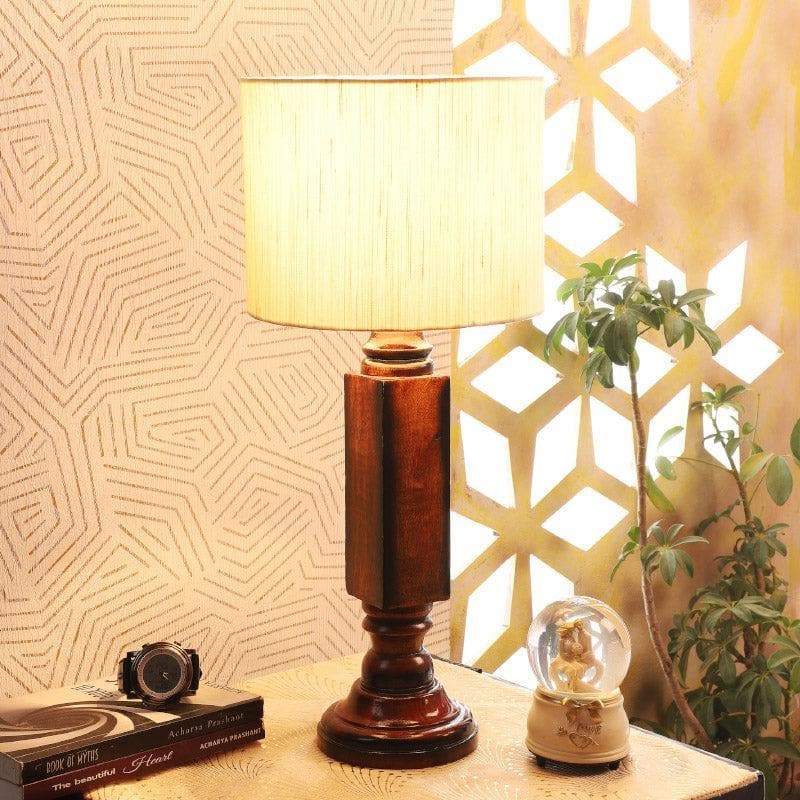 Nora Lilian Fabric Table Lamp - White,Brown