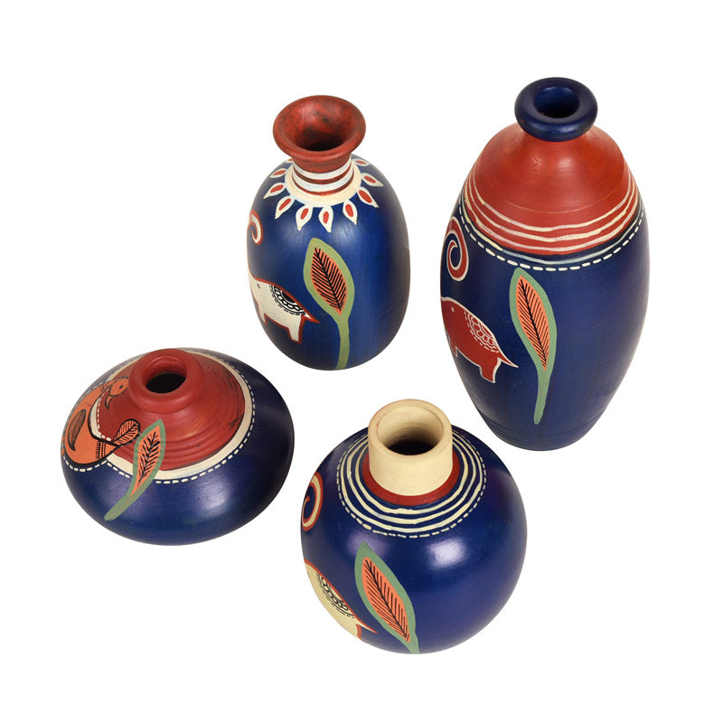 Enaya Ethnic Terracotta Vase - Four Piece Set media 5