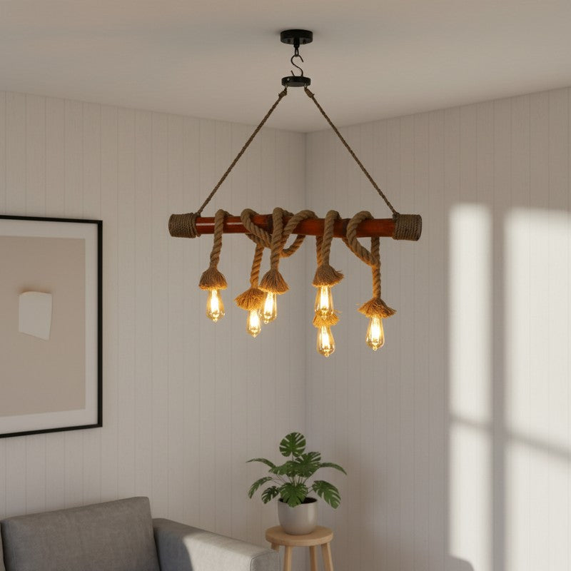 Rustic Rope Jute Ceiling Lamp