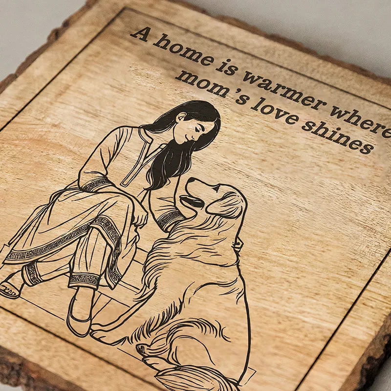 Pet Mom's Love Wooden Showpiece - Square media 4