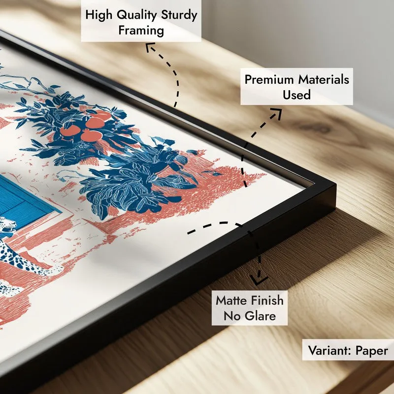 Sapphire Shade Canvas Wall Painting - Black Frame media 8