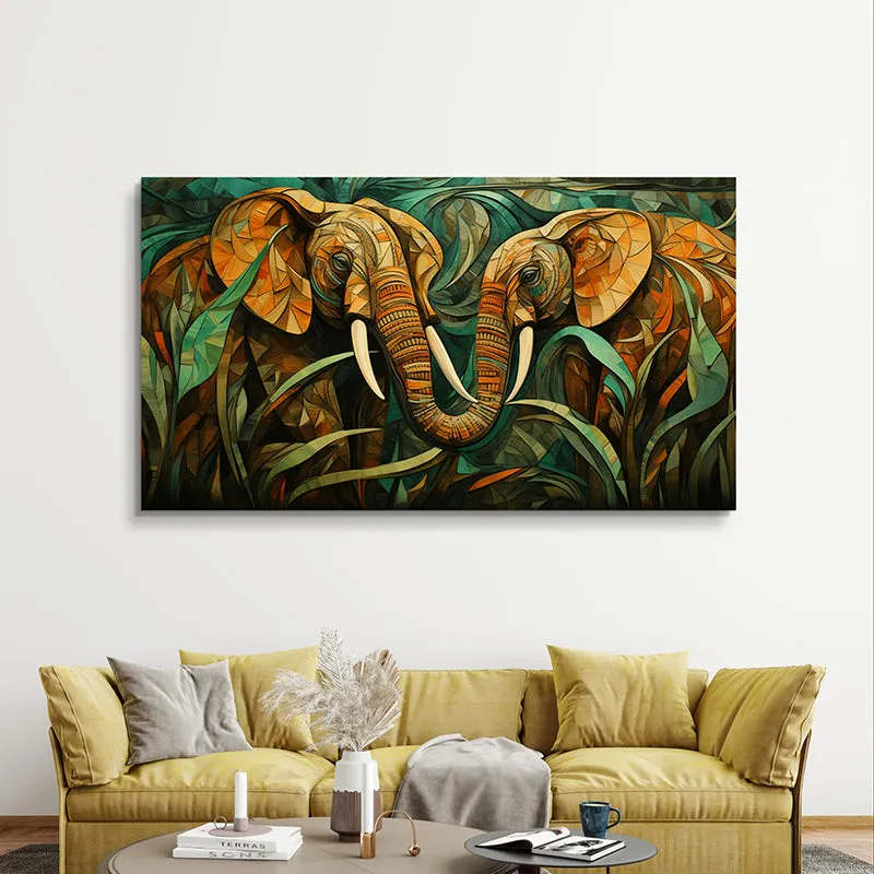 Elephant Pair Wall Art media 3