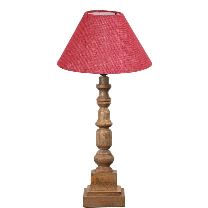 Sienna II Arbor Wooden Table Lamp - Pink,Brown media 6