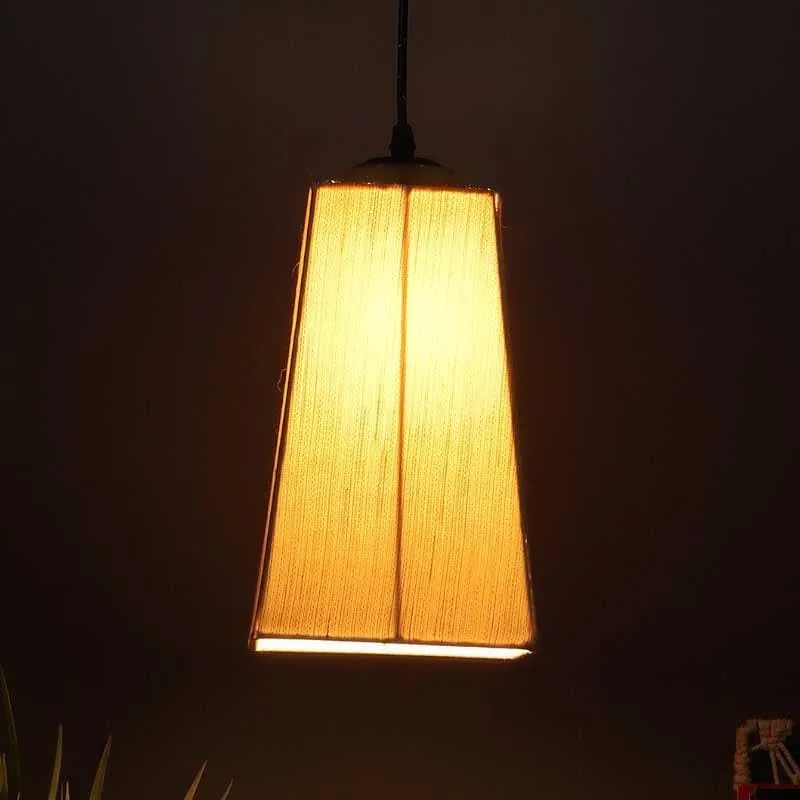 WarmGlow Trapeze Fabric Ceiling Lamp - White media 3