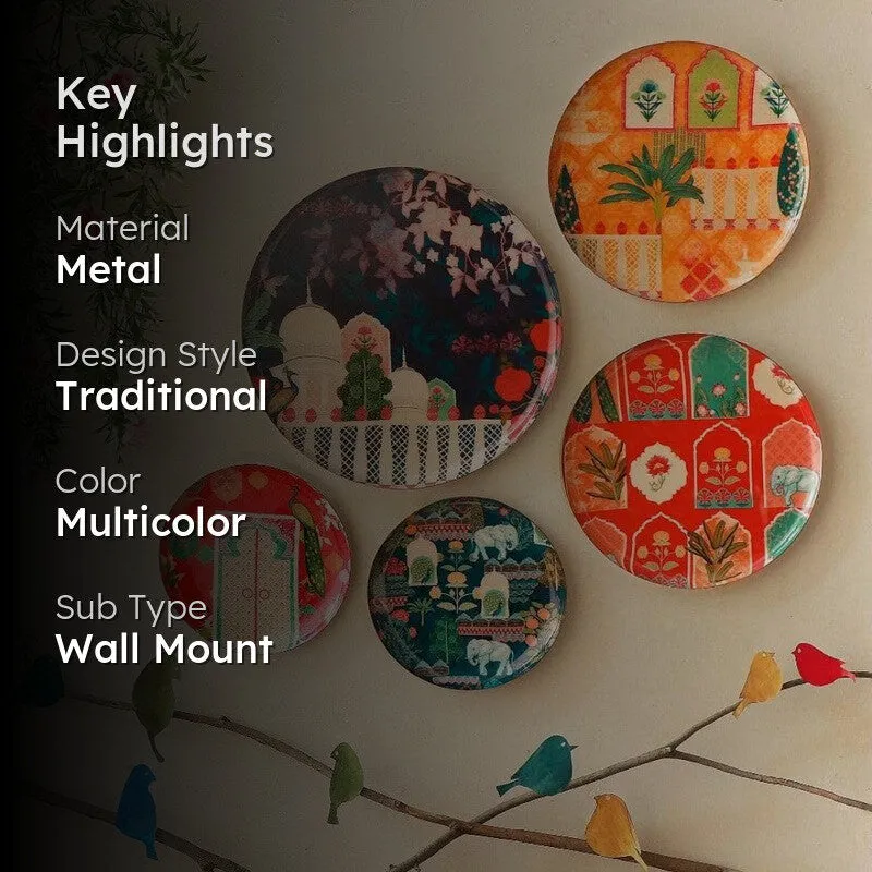 Mahal Charm Wall Plate - Set Of Five media 2