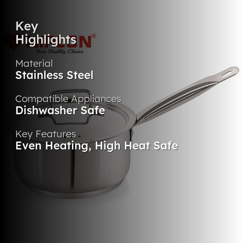 Nirlon Steel Saucepan With Lid - 2800 ML/8 Inches media 2