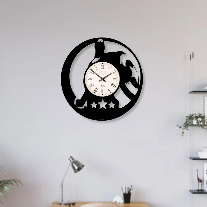 Captain America Steel Analog Wall Clock - Black media 3