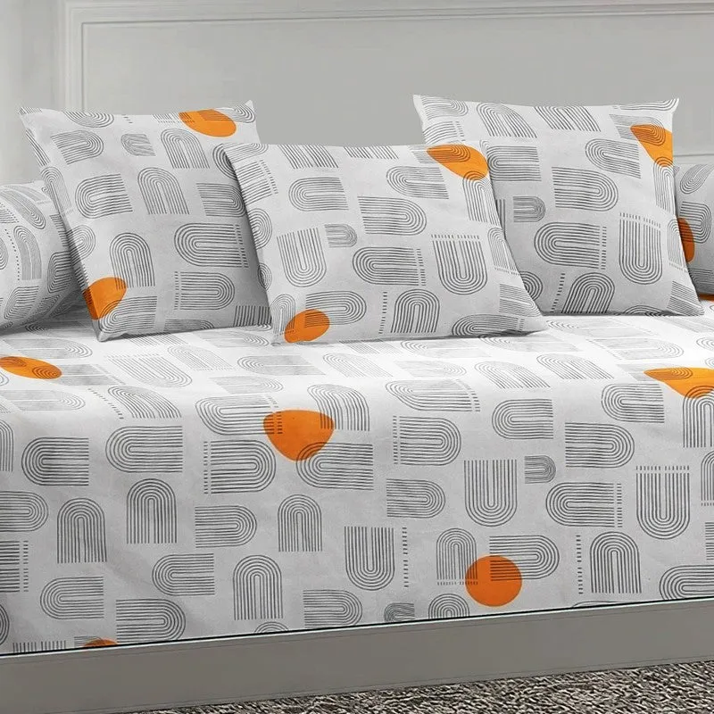 Textura Printed Diwan Set - Six Piece Set media 4
