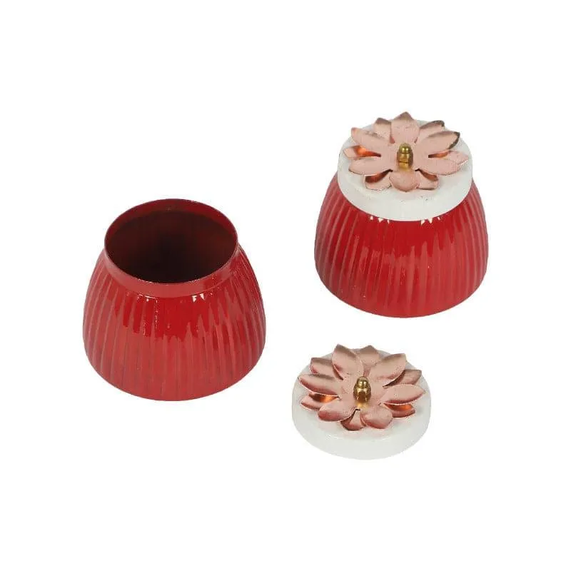 Hewei Flora Jar (Red) - Set Of Two media 3