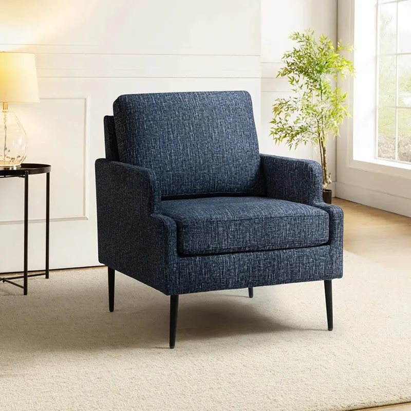 Nexora Neem Wood Accent Chair - Blue media 3