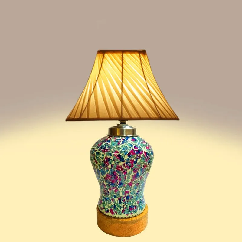 Floranisse I Pleated Wooden Table Lamp - Multicolor media 6
