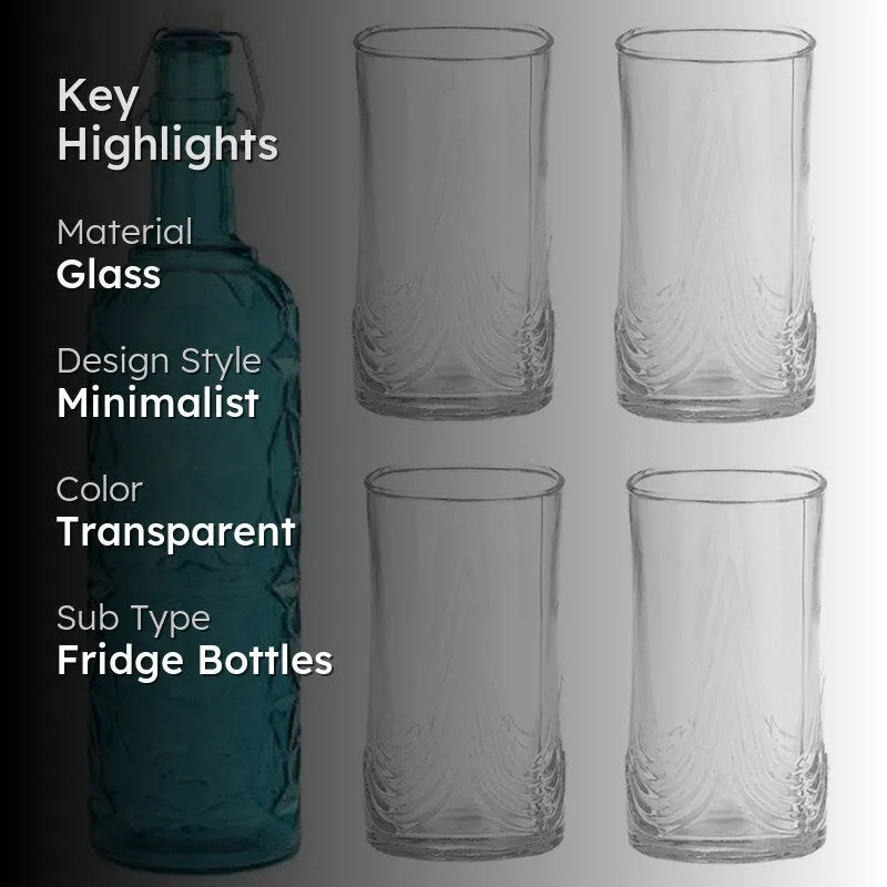 Zayden 1000 mL Water Bottle With 300 mL Glasses - Five Piece Set media 2
