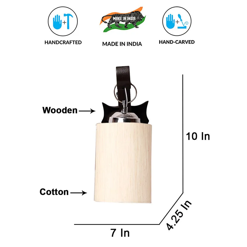 Delphi Fabric & Wooden Wall Lamp - White media 6