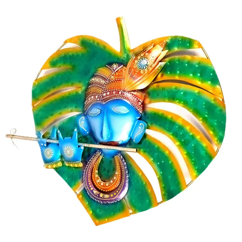 Krishna Leaf Art Iron Wall Accents media 6