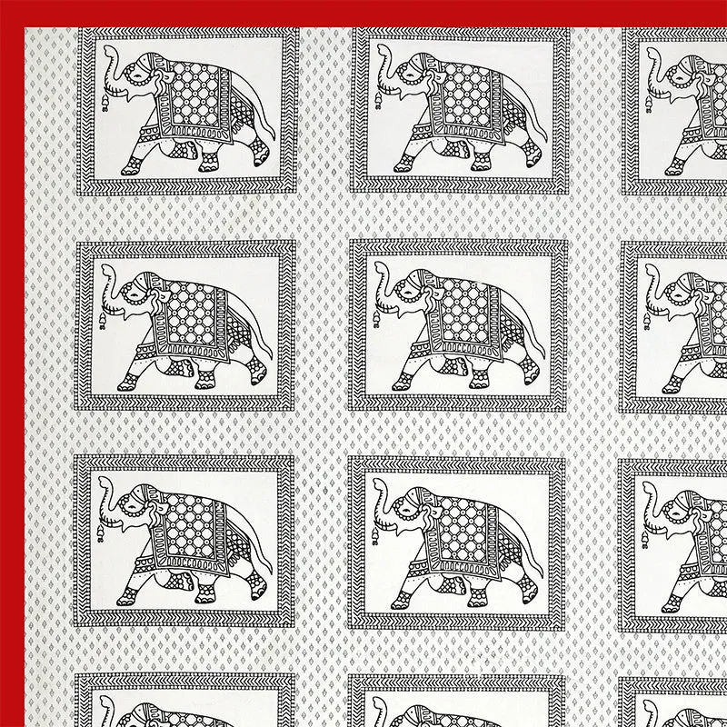 Gajraja Printed Cotton Bedsheet (Grey,Red) - 180 TC media 4