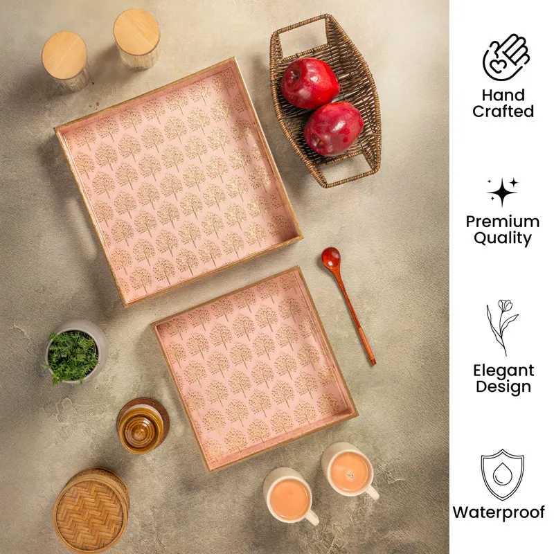 Pink Canopy Square Seving Tray - Set Of Two media 6