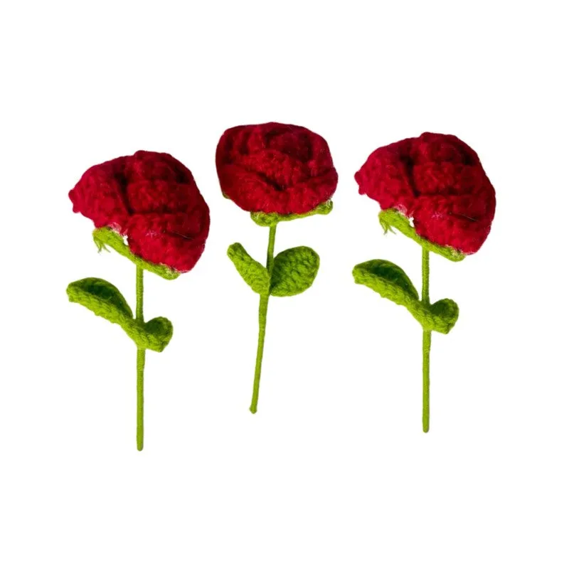 Rosara Yarn Artificial Flowers - Set of Three media 4