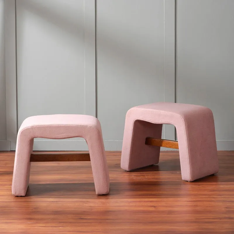 Hearth Fabric Stools (Pink) - Set of Two media 1