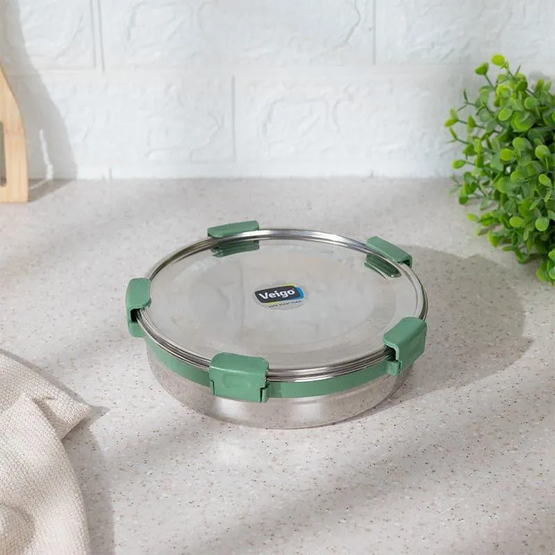 Ivago Steel Airtight Lunch Box (Light Green) - 875 mL media 1