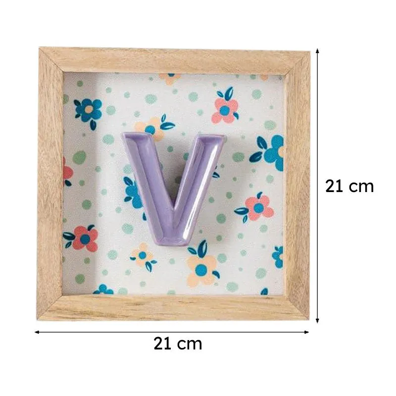 (V) Mini Mottled Mono Ceramic & Wooden Wall Accent - Purple media 6