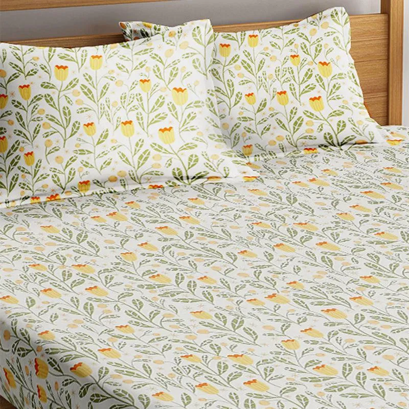 Zion Floral Cotton Bedsheet - 210 TC media 4