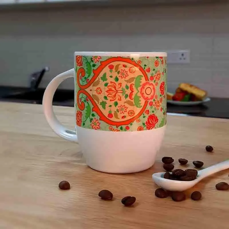 Ornate Ceramic Coffee Mug (325 mL) - Two Piece Set media 1