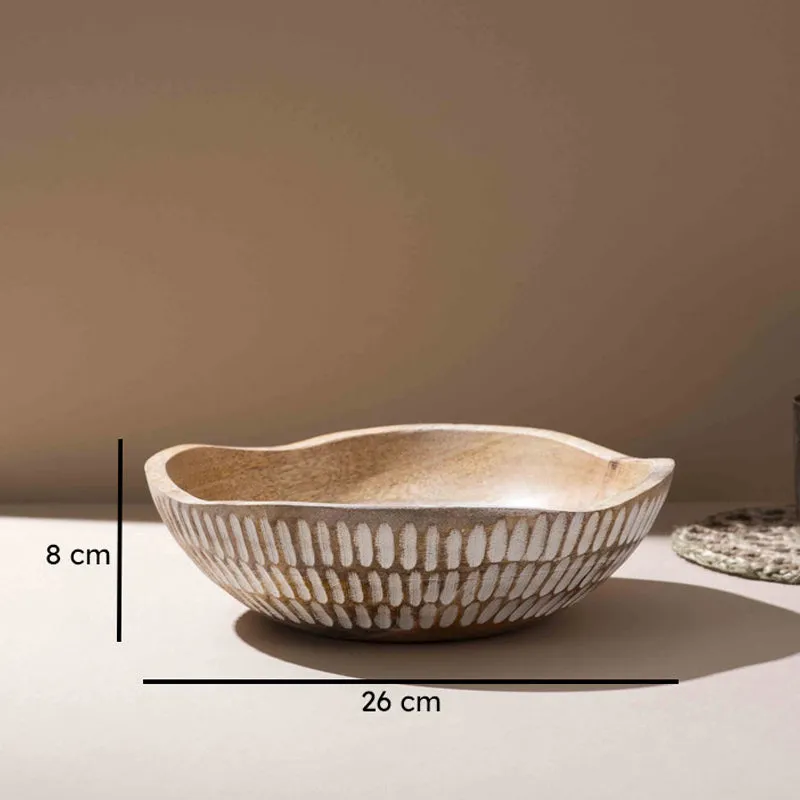 Souta Handcrafted Mango Wood Serving Bowl - 1250 mL media 6