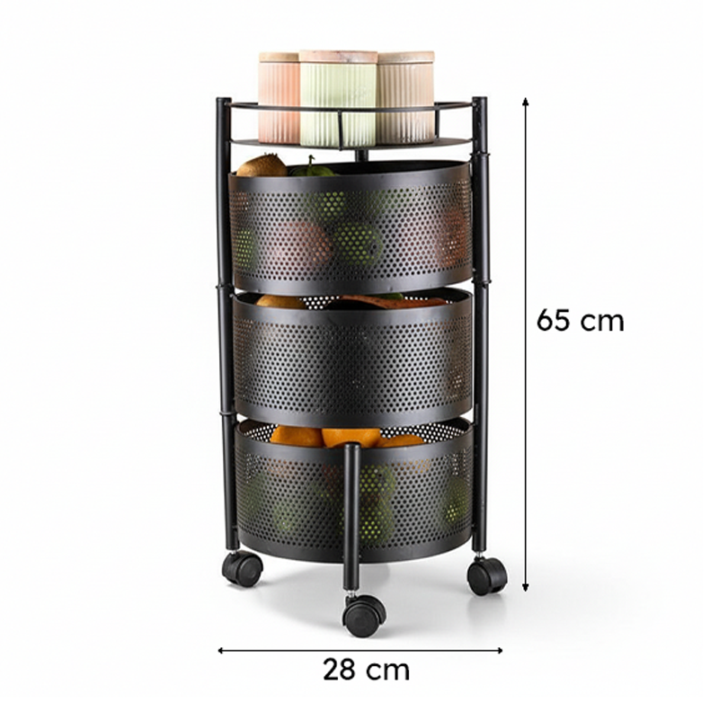 Meso Three Tier Storage Rack With Wheels media 8