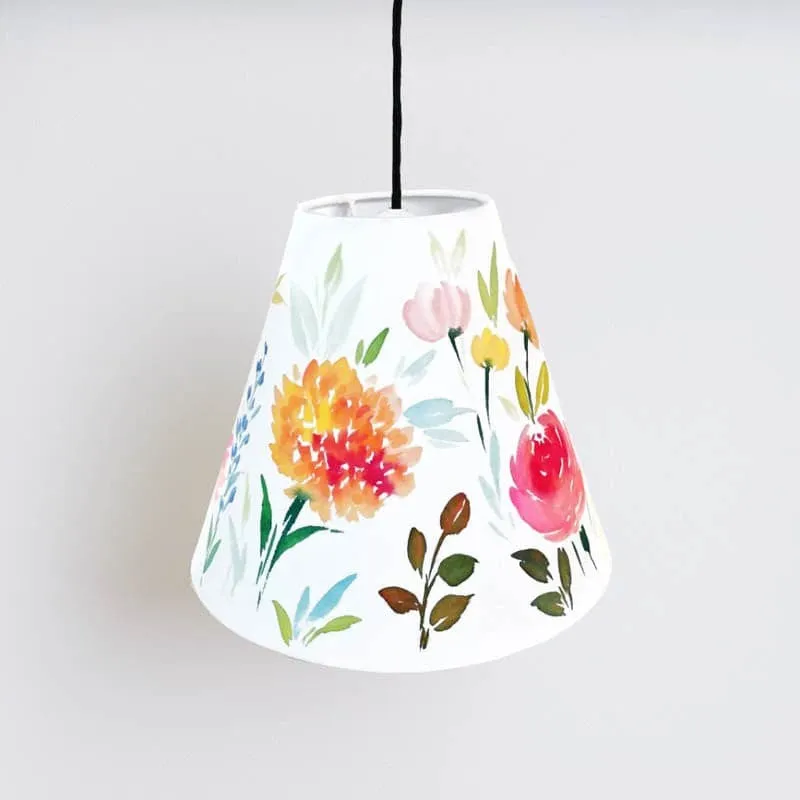 Blossom Dance Handpainted Fabric Ceiling Lamp media 4
