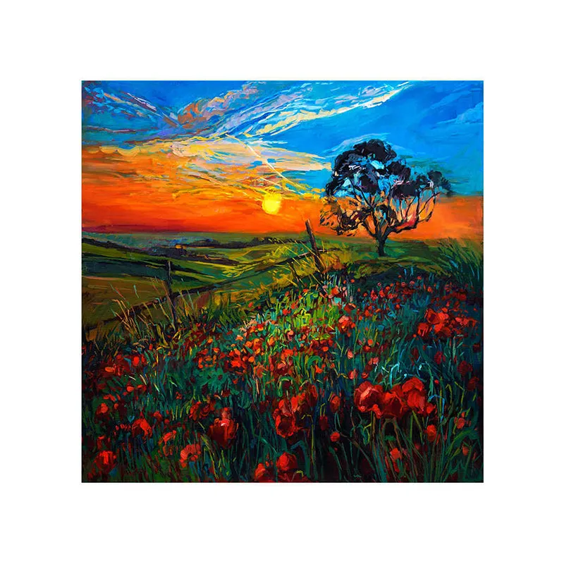 Sunset Field Poly Canvas Wall Painting media 5
