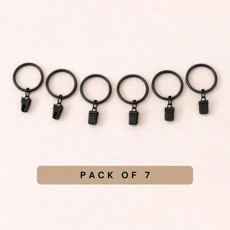 Easy Hang Curtain Rings with Clip (Black) - Set of Seven media 3
