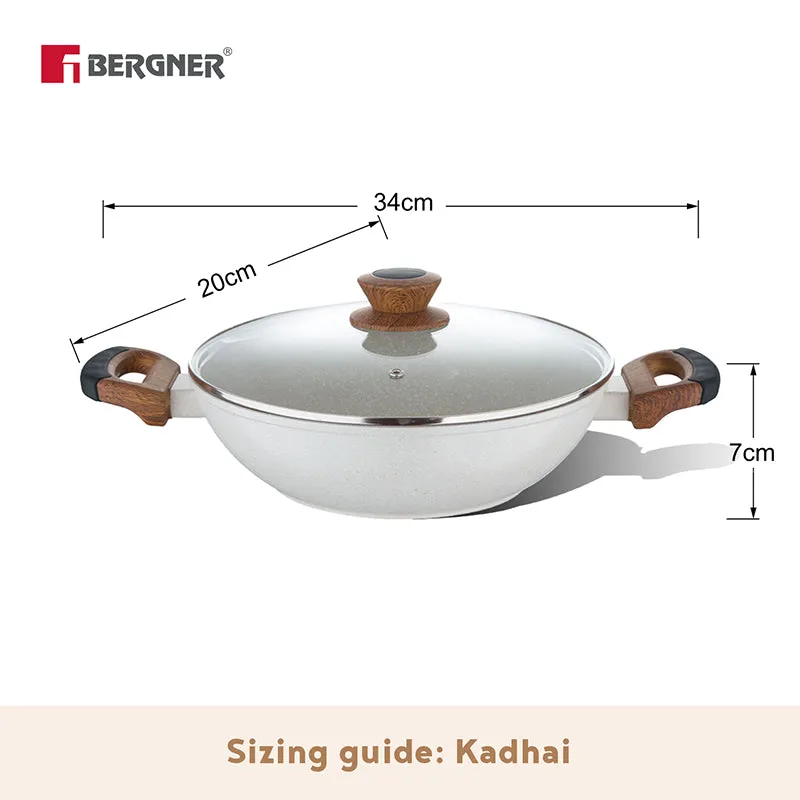 Bergner Nano Sear Non-Stick Kadhai With Lid (20 cm) - 1200 mL - 7
