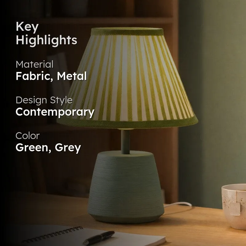 Everly Decorative Cotton Table Lamp - Green media 2