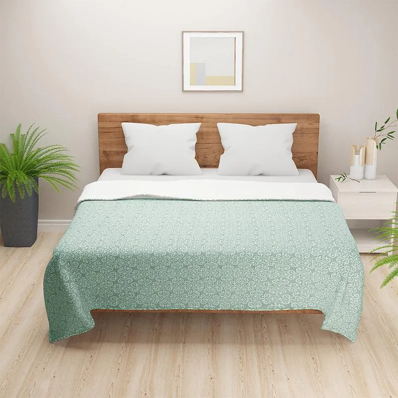 Swayam Sienna Floral Cotton Dohar (Green) - 110 GSM media 4